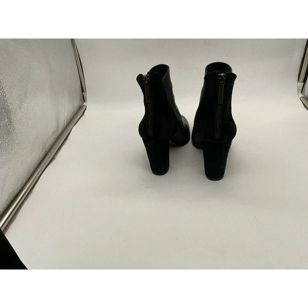 Donald Pliner Women’s Black Leather Suede Ankle Booties Zip Round Toe US 7